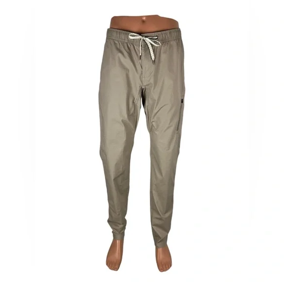 Vuori Mens Large Ripstop Climber Pants Stretch Waist Beige Casual Comfort EUC